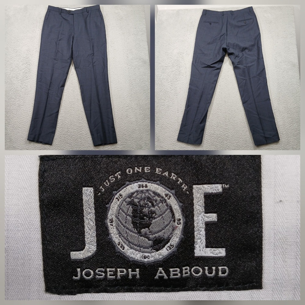 Joseph Abboud Mens Custom Dress Pants Blue Wool Blend Tailored Fit‎ Size S